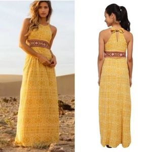 Prana Skye Marigold Maxi Dress Organic Cotton